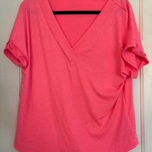 Hot Pink V-Neck Tee
